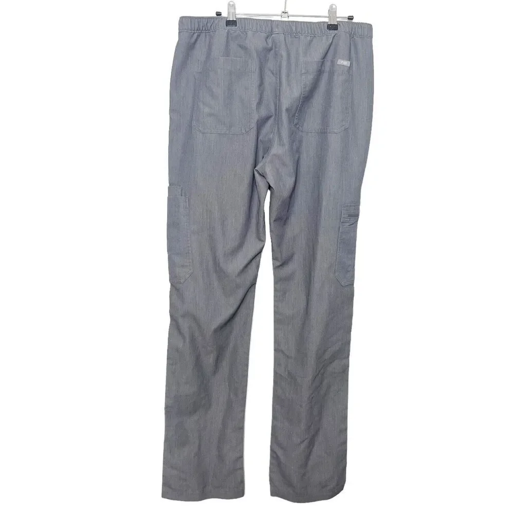FIGS Cairo Cargo Scrub Pants Men's Large Tall Graphite Gray Medical Workwear
